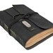 Black Vegan Faux Leather Journal with Tea Stained Pages