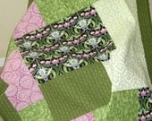 REDUCED -Green- Modern/Contemporary Quilt