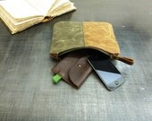 Waxed canvas pouch/satchel small bag