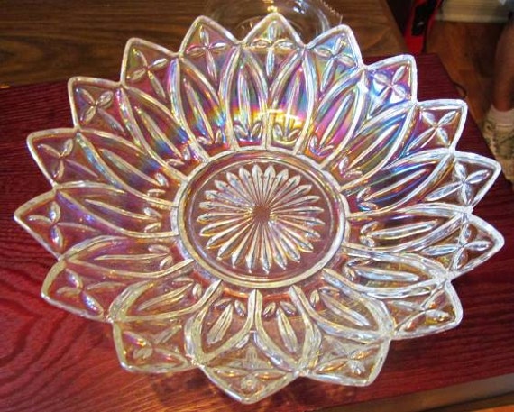 ITSMYPARTYSALE Iridescent Carnival Glass Starburst Clear