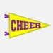 Cheer Pennant ...Embroidery Applique Design...Two sizes for multiple hoops...Item1106.