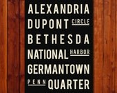 Washington DC - Subway Sign - Typography Print - Home Decor - Modern Art - Vintage Style