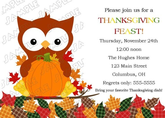 Thanksgiving dinner turkey invitation...DIY you print custom photo card by delightfulprints Il_570xn