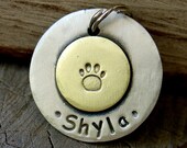 Dog ID tag- personalized mixed metal tag Sealed with a Paw