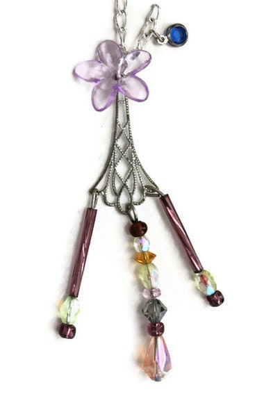 Charming Trinket Romantic Pearl Spring Flowers Beaded Charm Necklace