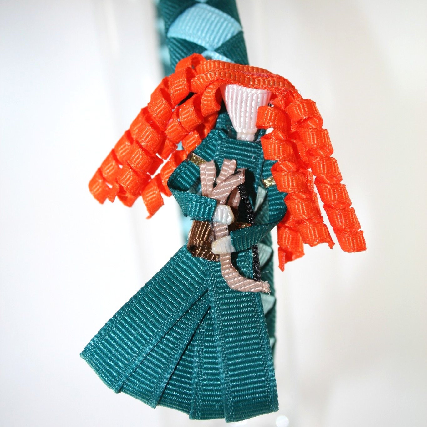Merida Brave Princess Inspired Ribbon Sculpture Hair Clip and Headband Set