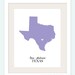 Texas State Love Map Silhouette 8x10 Print - Customized