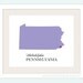 Pennsylvania State Love Map Silhouette 8x10 Print - Customized