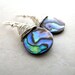 Paua Abalone Shell Earrings Silver Blue Green Rainbow Peacock Earrings BellinaCreations