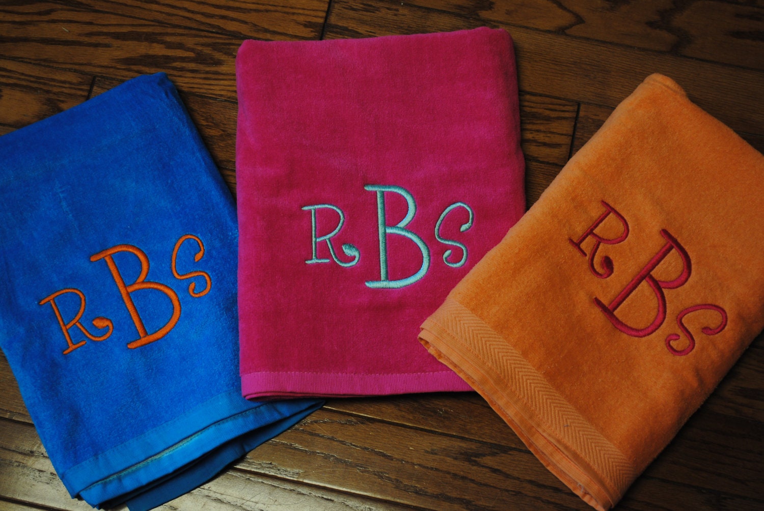 Monogrammed Beach Towels by SillyGoosebyGCN on Etsy