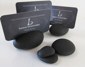 RESERVED FOR CATHERINE Set of 10 White Marble Pebble Card Holders