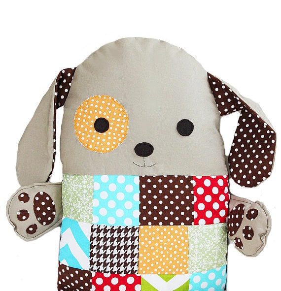 Patchwork Sewing Pattern Stuffed Toy Dog Pillow PDF Sewing Pattern