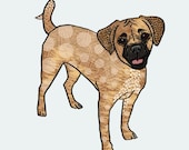 Party Puggle Print Modern Dog Art