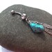 Turquoise Feather Dangle Hippy Boho Belly Ring 14 Gauge