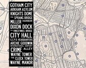 GOTHAM CITY "Welcome to a world without rules." Bus Scroll - Custom hand painted and distressed on high quality artist canvas, ready to hang
