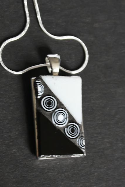 Black and White Mosaic Pendant