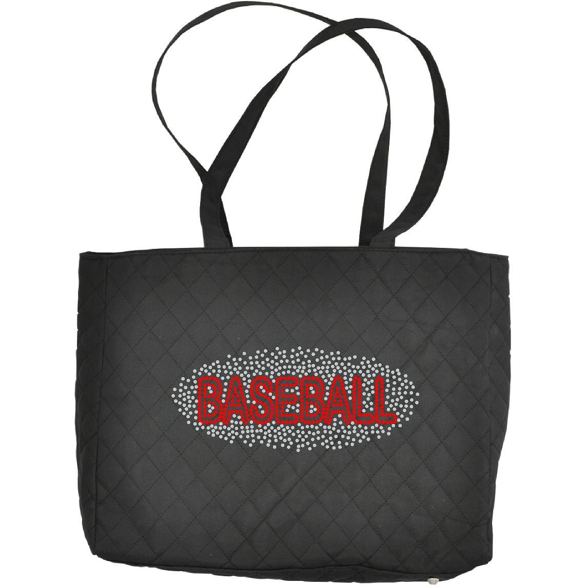 Rhinestone Large Handbag- BASEBALL Scatter design...MEGA Bling...tote bag sports dance gymnastics softball microfiber