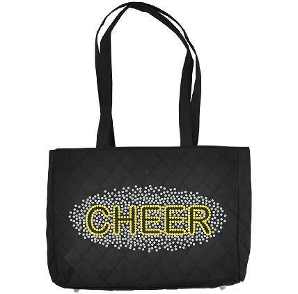 Rhinestone Medium Handbag- CHEER Scatter design...MEGA Bling...tote bag microfiber dance sports