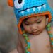 Monster Hat-crochet baby hat-crochet hat-photography prop-babies toddlers kids-bright colorful fun choose your colors