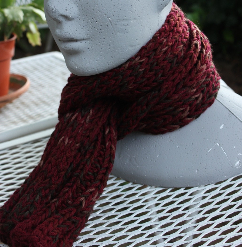 Burgundy Short Men's Scarf