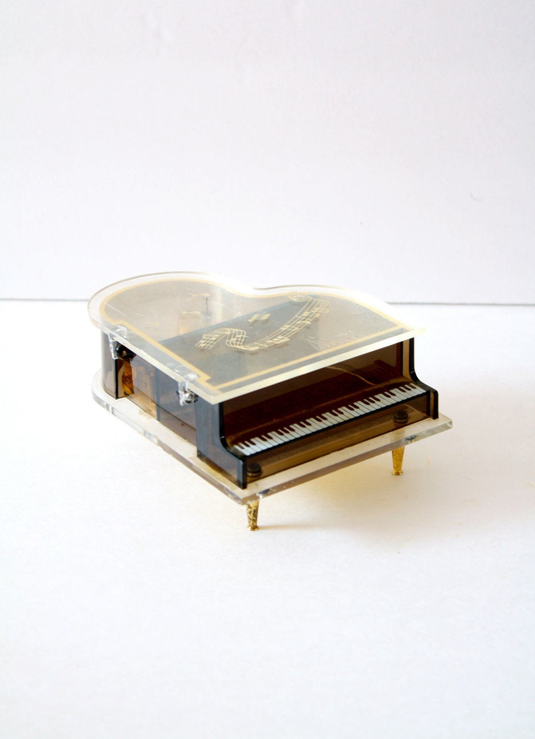 Vintage piano jewelry music box by BeigeVintageCo on Etsy