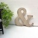 Wooden Ampersand 24 inch Distressed Cream Extra Large Wooden Letter Shabby Chic