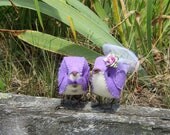 Iris Purple Birds Wedding Cake Topper