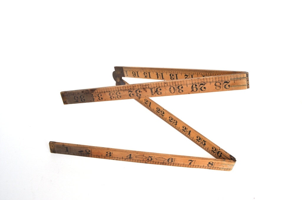 Vintage Wooden Folding Ruler Boxwood Made in England J. Rabone