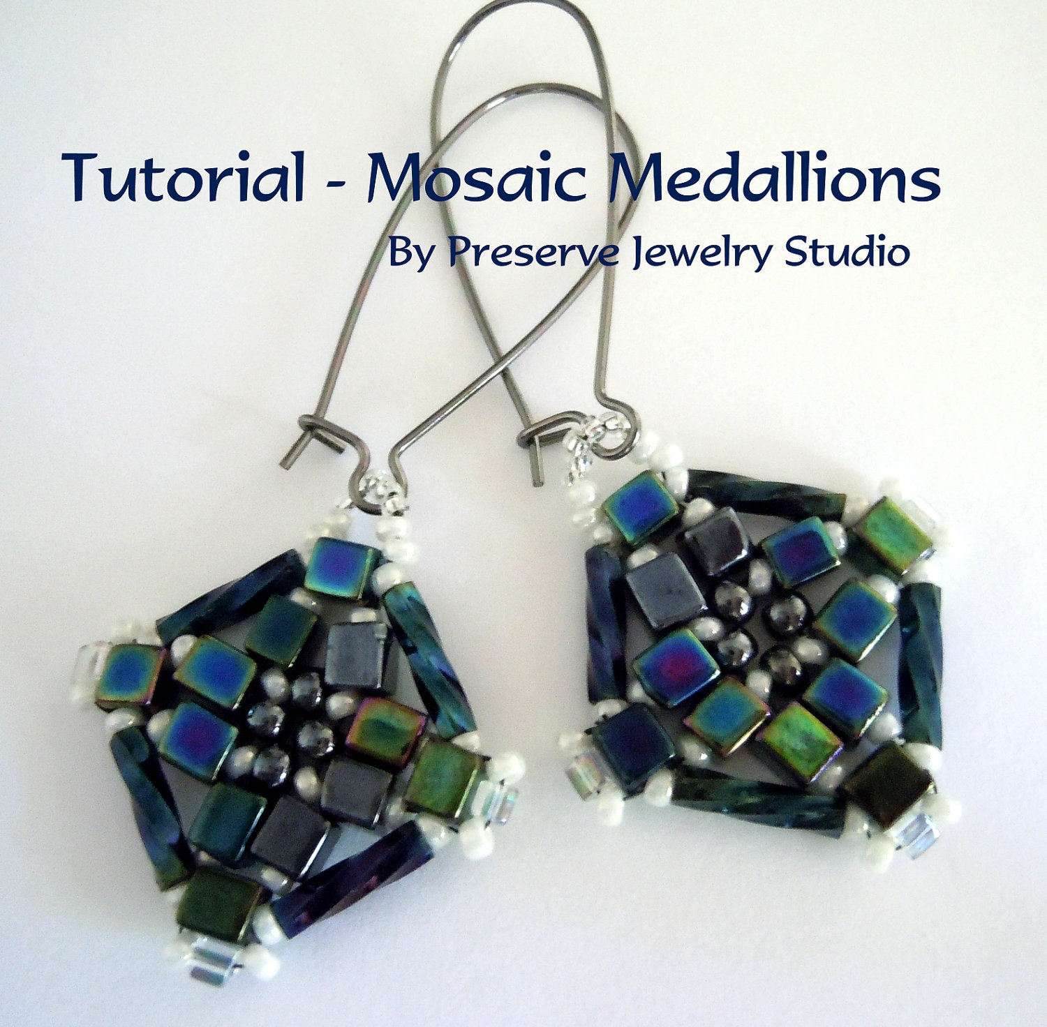 Beaded Earring Tutorial - Mosaic Medallions