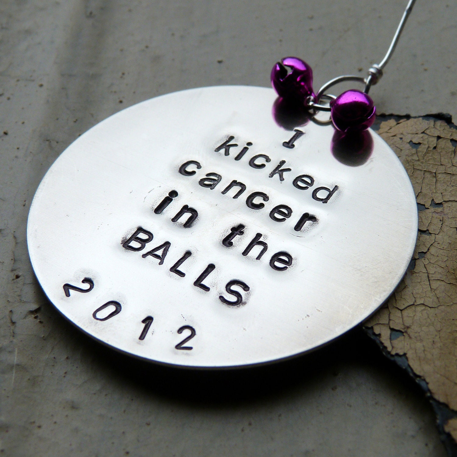 Kicked Cancer in the Balls 2012 Holiday Ornament - SpiritualGems
