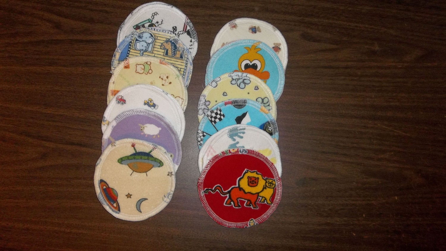 Nursing pads 12 sets (24 total) made of 4 layers of 100% cotton flannel