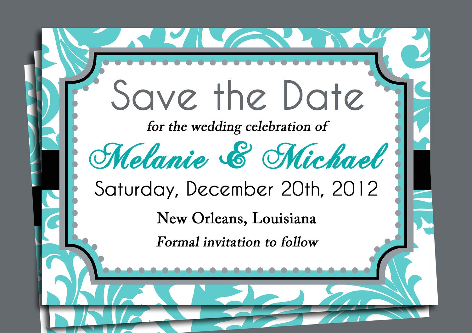 Save the Date, Bridal Shower, Birthday Invitation Printable - Elegant Swirl Collection Il_570xn