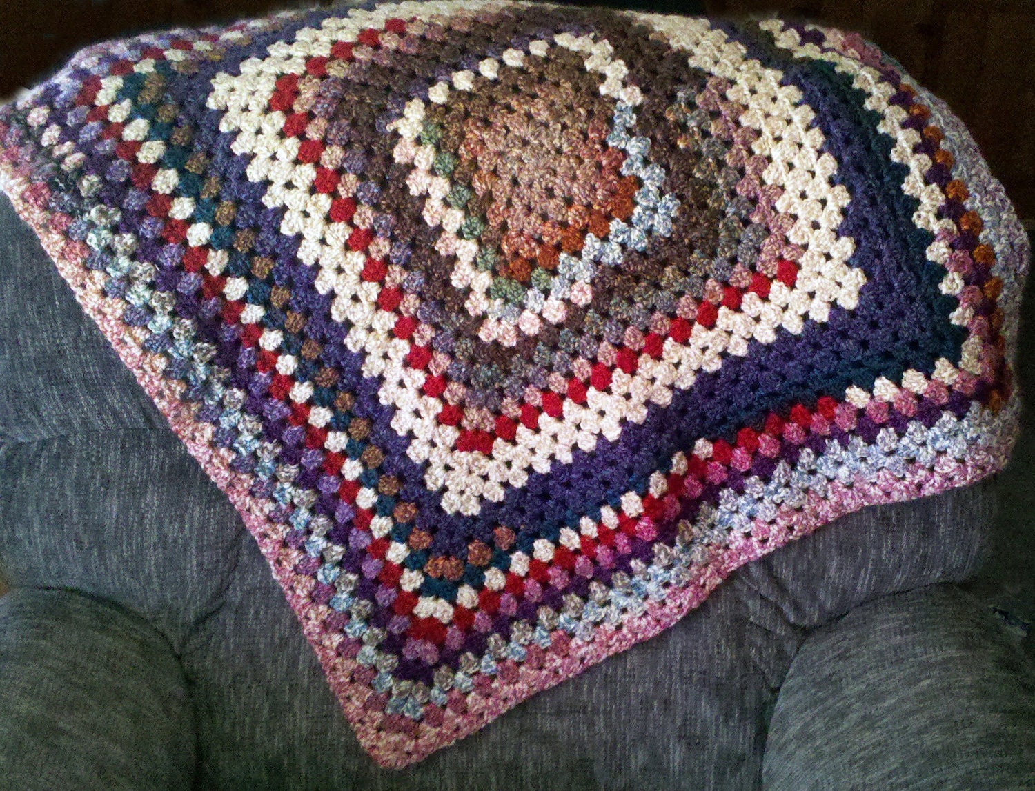 Granny's Sampler Lap Blanket - Super Soft - Both Sides are RIGHT SIDES - Multicolor - I offer LAYAWAY