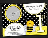 Sweet Little Honey Bee Birthday Invitation Digital File Invitation YOU PRINT Il_170x135