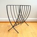 Mid Century Black Metal Wire Magazine Rack 1960's
