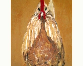 Rooster Art Print, Kitchen Poster, Unique Wall Art