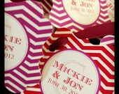 Chevron Wedding Custom 2 inch Favor Tags - Printable