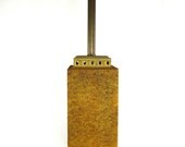 Table Lamp Handmade Mid Century Cork & Brass Light Industrial Recyled Salvaged 1960s