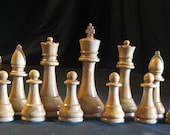 Club sized Staunton Chess Set Hand turned on Etsy