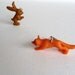 Rabbit and Fox / upcycled earrings / OOAK / trendy kitsch