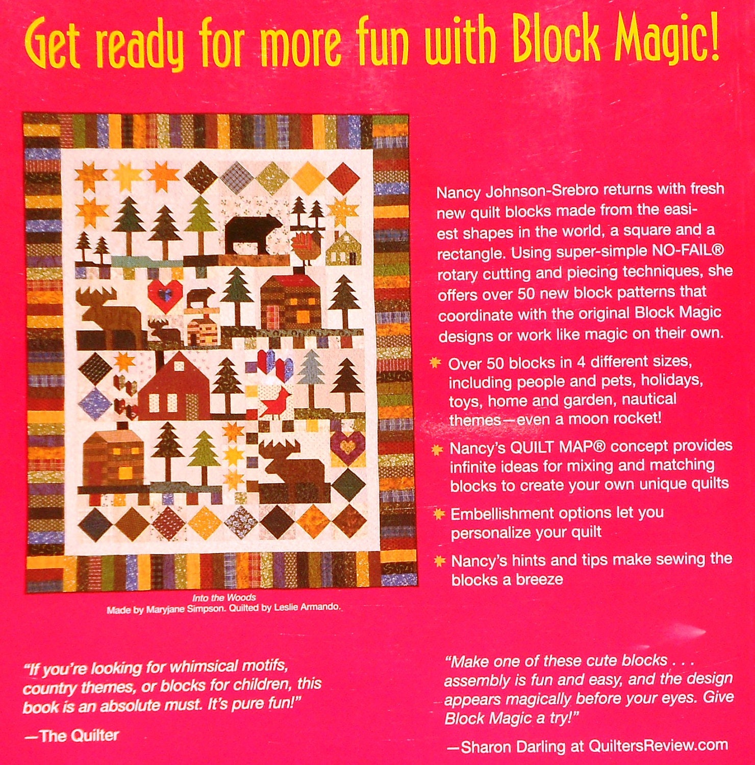 Nancy Johnson-Srebro BLOCK MAGIC TOO 2 Squares & Triangles Applique Wall Quilt Pattern Template Book