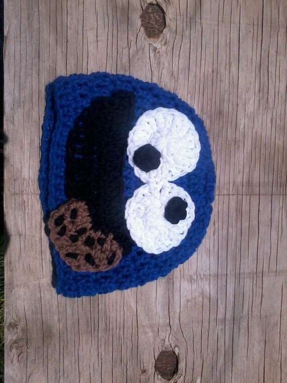 Items similar to Crocheted Cookie Monster Beanie on Etsy