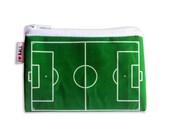 Soccer field / Football field printed wallet design - playing ball green grass field coin purse for change and credit cards card holder