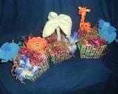 Safari Jungle  Basket Diaper Cake Centerpieces - Set of 3