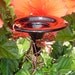 HUMMINGBIRD FEEDER, stained glass, black, 18K gold, copper stake, garden decor, birdfeeder