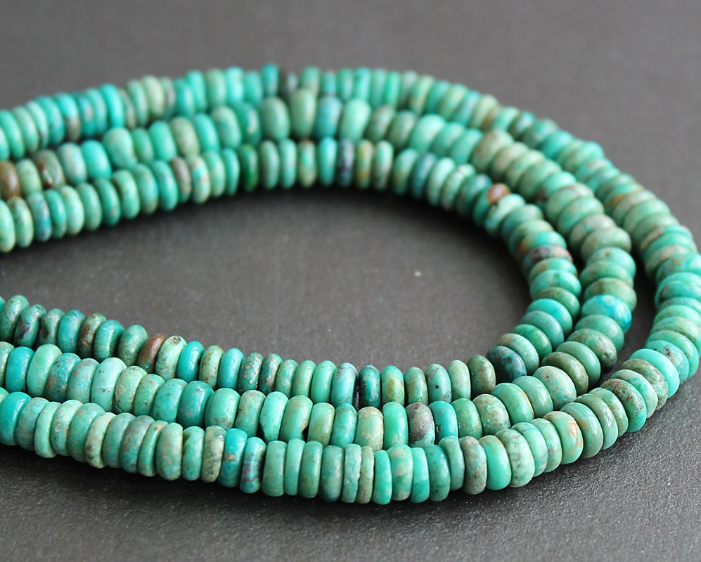 Turquoise Heishi / Rondelle Beads 5x2mm by SweetOliveSupplies