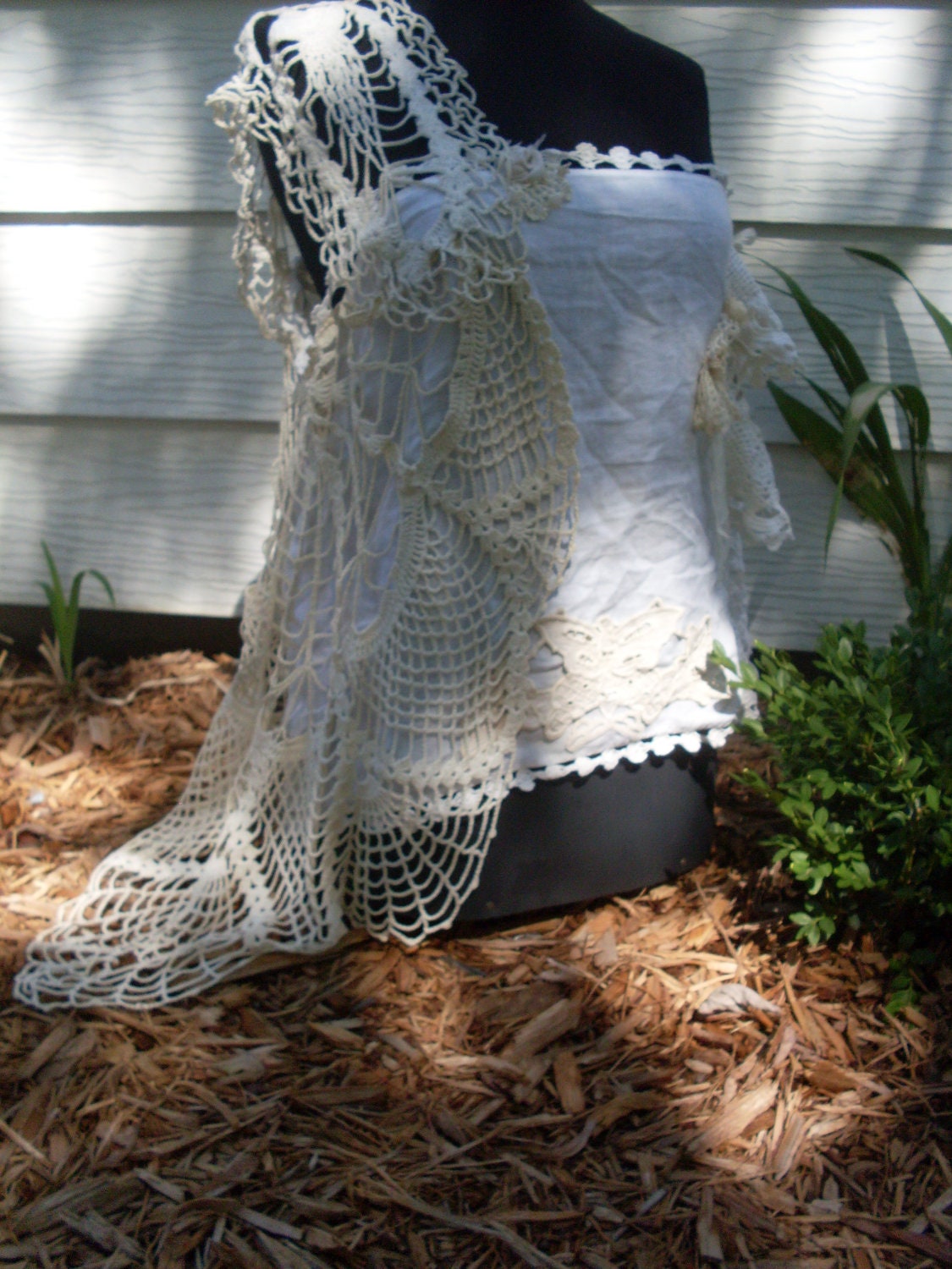 gypsy boho shabby chic vintage crochet ooak