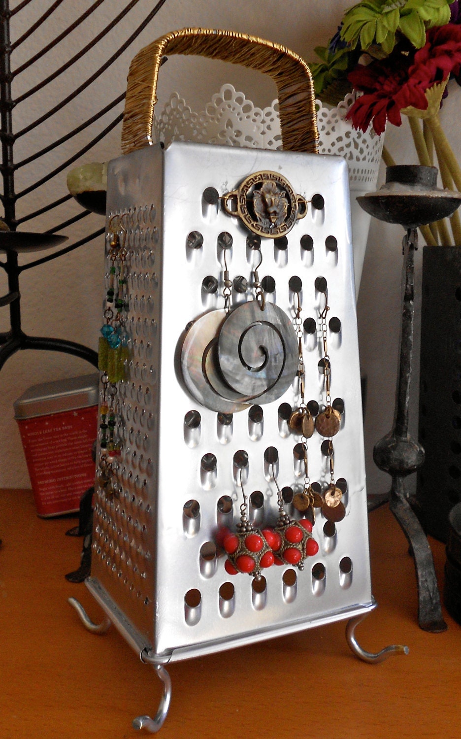 Earring Stand holder One time cheese grater by OutStandingStands