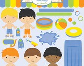 30% OFF pool clipart digital clip art party boys - Pool Boys Clipart