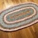 Rag Rug in Peach and Sea Foam Green - for Etsy